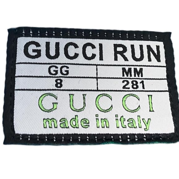 Gucci Men's Run Floral Sneakers Interlocking G Orange Monogram Blue Multi Sz 8 - Picture 11 of 12